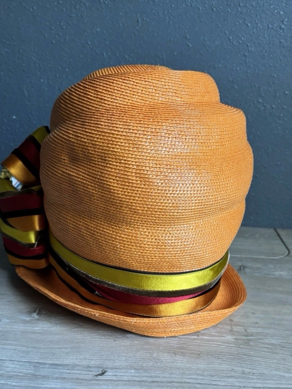 Shellie Mc Dowell New York Orange Church Hat SZ L